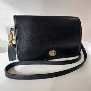 Coach Vintage Black Leather Penny cross-body Bag